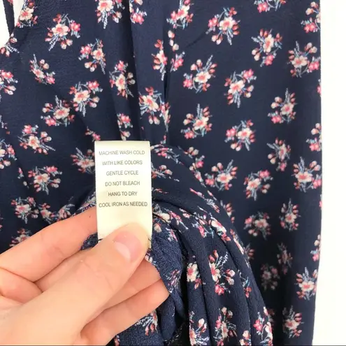 Superfoxx Belted 3/4 Sleeve Jumpsuit Floral Navy M