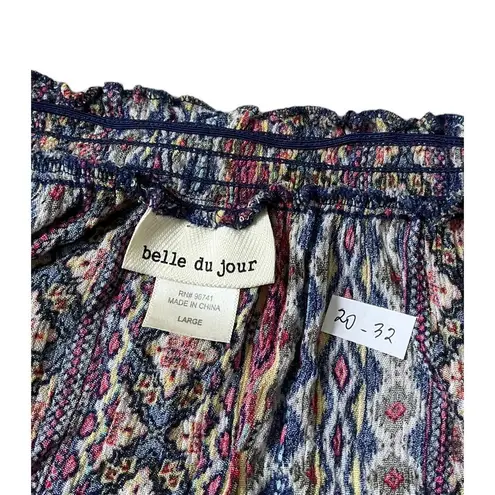belle du jour Multicolor Short Sleeve Women's Blouse Size Large | 20-32