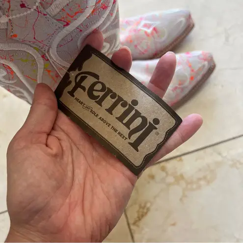 Ferrini Womens NWT $319 Belle Embroidered Snip Toe Cowboy Mid Calf Boots Sz 6.5 White