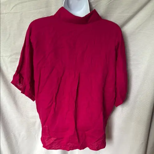 Ming Wang Pink Boxy Button Down Blouse