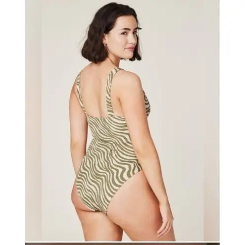 ANDIE NWT womens sz small olive stripe capri one piece swimsuit zebra animal