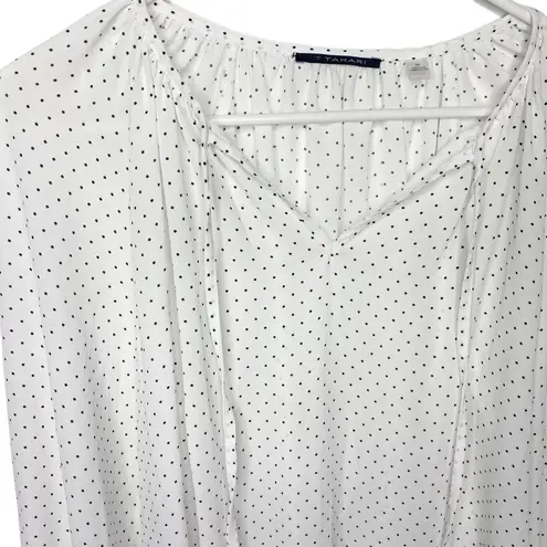 T Tahari Tahari polka dot blouse white black size medium NWOT d