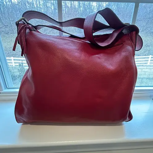 Vera Pelle NWOT Red Leather Shoulder Bag