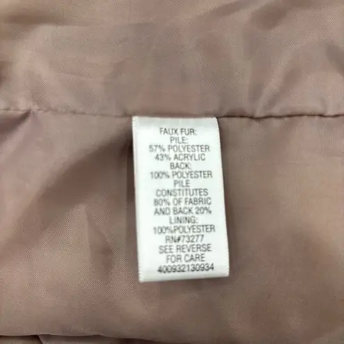 Elle  Women’s Faux‎ Fur Vest Tan Rose Swirl Pattern Texture Size XL