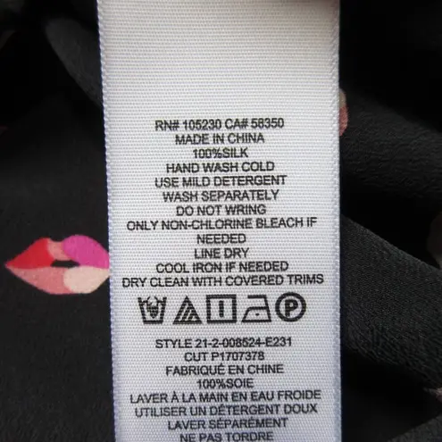 Equipment NWT Signature Slim in True Black Lip Kiss Silk Button Down Shirt XS