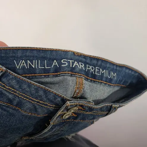 Vanilla Star Jeans Vanilla Star Distressed Jean Shorts Juniors 3 Dark Blue Wash Raw Hem Daisy Dukes