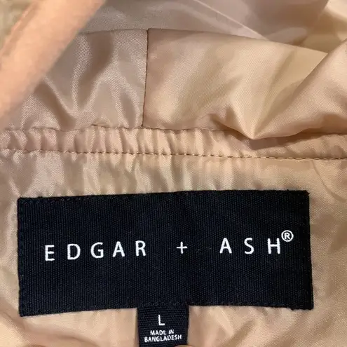 Edgar + Ash zip front sherpa teddy coat jacket L Tan Size L