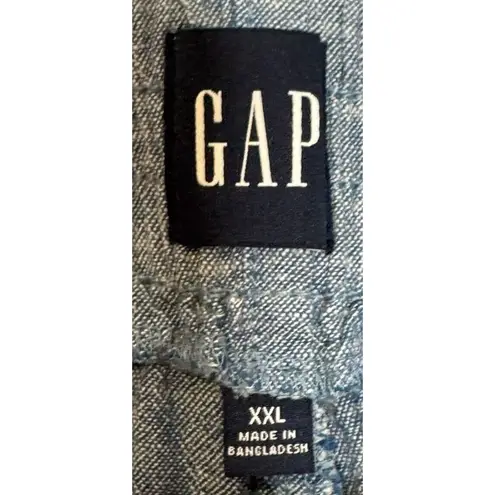 Gap  Women's Shorts Linen Flat Front Pull On Elastic Waist Pockets Woven Blue XXL - Image 3