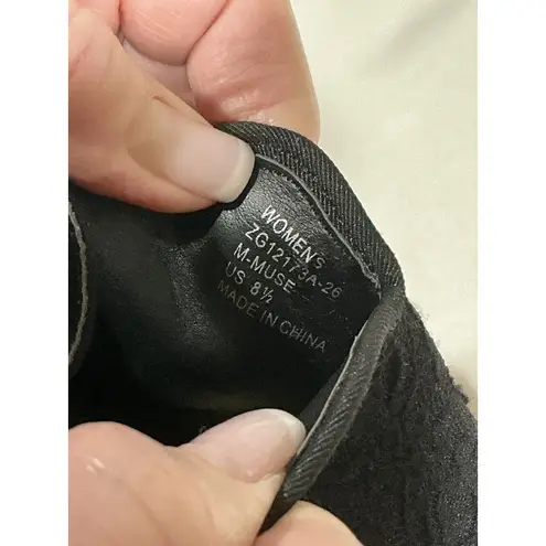 Woman’s Mix No 6 Muse 8.5 Black Open Toe High Heel Ankle Strap Close Dress Shoe