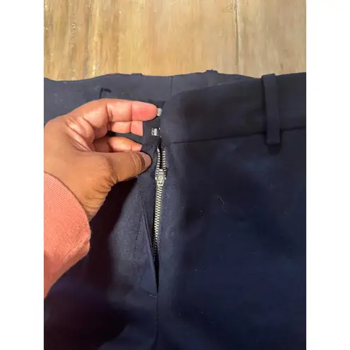 COS Navy Wool-Blend Cuffed Ankle Dress Pants Navy Blue Normcore Career Size 2