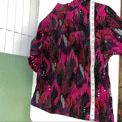 Vintage Flashy Cropped Sequin Purple Pink Gray and Black Jacket Size 10P