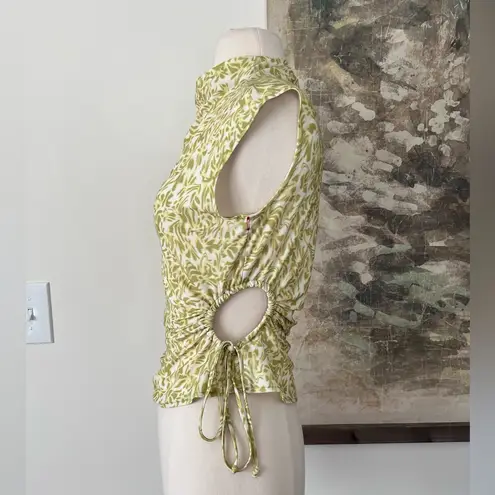 Open Edit  Ruched Cutout Mock Neck Top Size XS