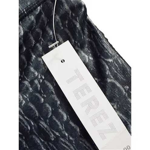 Terez NEW YORK Womens Black Crocodile Embossed High Waisted Leggings XL