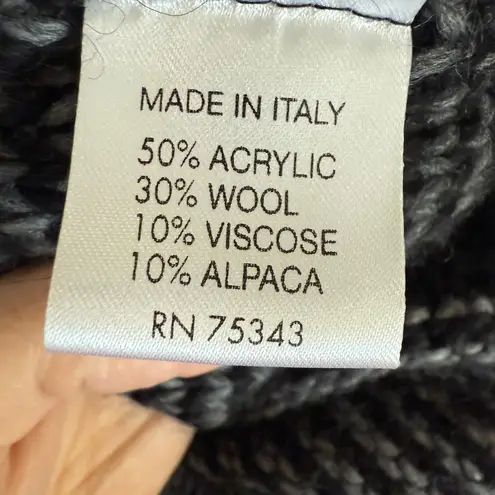 Elisabetta Chunky Knit Women's Sweater Coat Dress Shacket Sz Small Layer Cozy Black