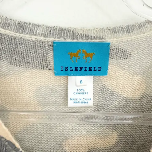 Islefield Cashmere Camo Print Sweater Gray Beige