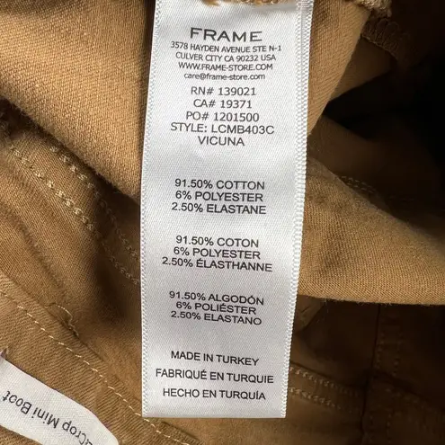 frame denim  Le Crop Mini Boot Coated Jeans Mid Rise Camel Tan Size 31 - Image 10