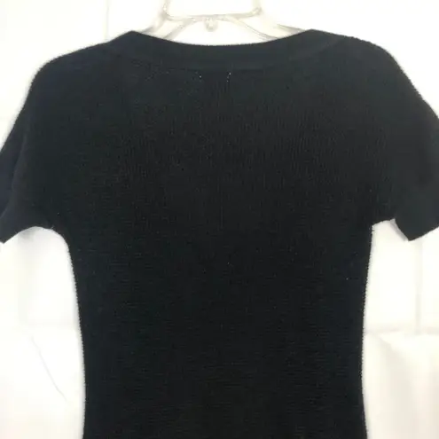 Mossimo Waffle Knit Rockabilly Pinup Emo Edgy Gothcore Tunic Sweater Juniors M Black Size undefined