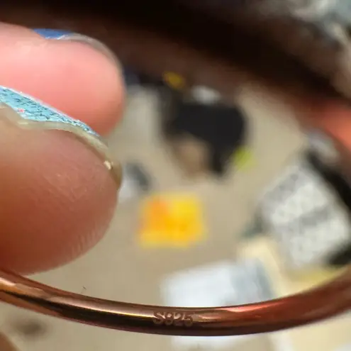 Elegant Rose Gold and Silver Women's Ring Set moissanite size 6