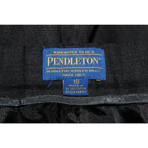 Pendleton 100% Virgin Wool Gray Tapered Pleated Trouser Pants Size 10