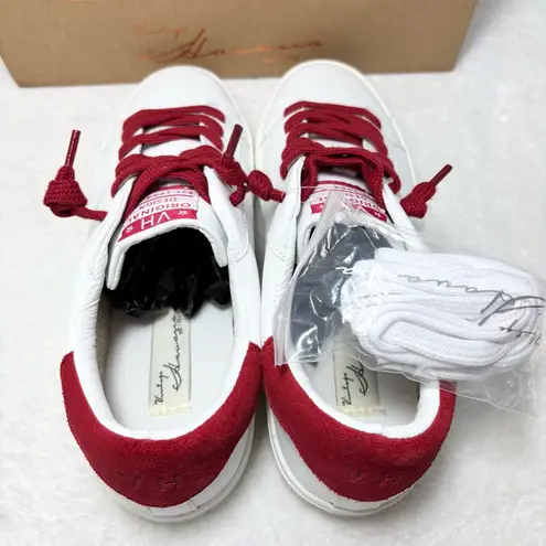 VINTAGE HAVANA Women's Original Perforated Lace Up Sneaker Red and White size 10