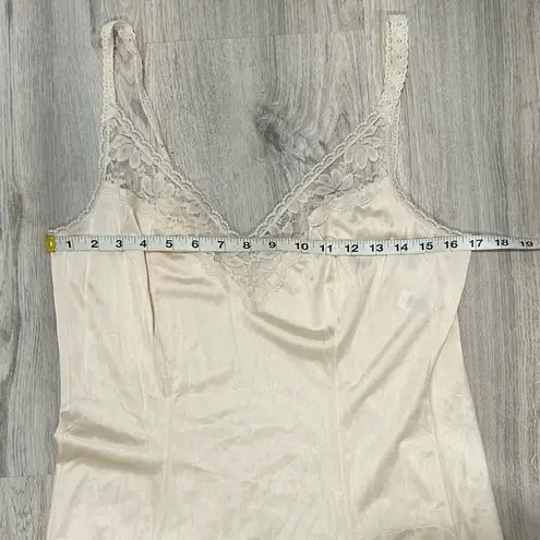 Maidenform Vintage  Ivory Cream Satin Slip Dress Lace Trim USA Made Size 36 - Image 2