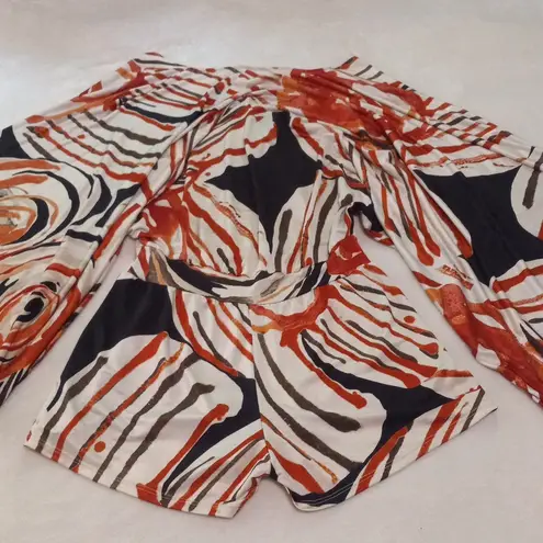 Alexis Wide Sleeve Multicolor Floral Striped Abstract Print Romper Playsuit