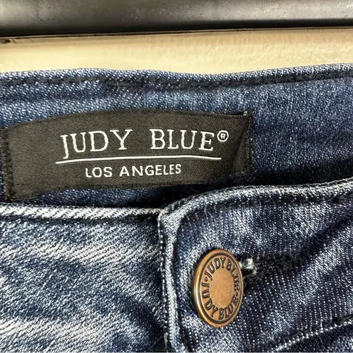 Judy Blue Jeans Women’s 29 High Rise Raw Hem Relaxed Fit Stretchy Blue