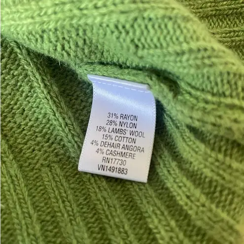 Merona  Grass Green Cable Knit Turtleneck Sweater Size XL