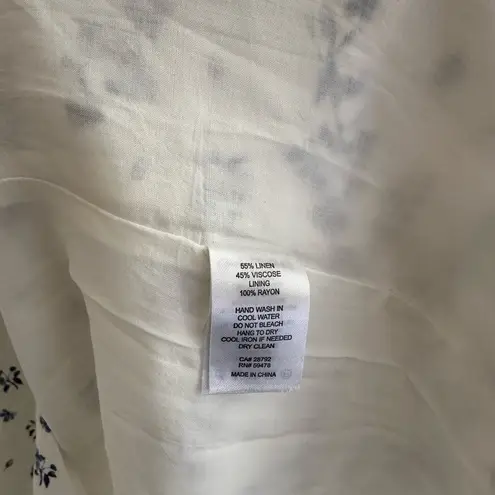 House of Harlow 1960 Linen Floral Smocked Midi Dress White