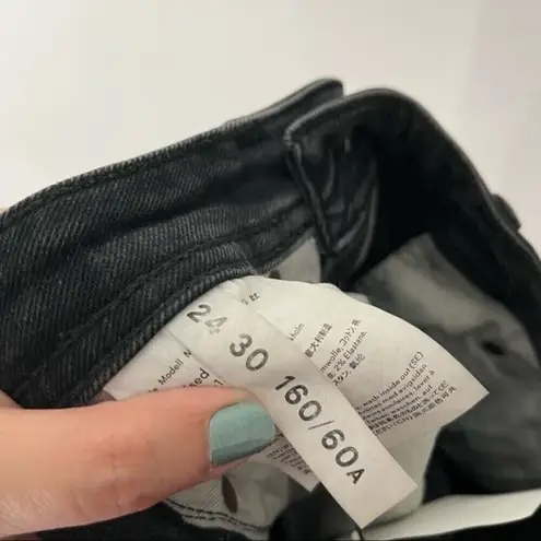 Acne Studios Peg Black High Rise Skinny Jeans Women’s Size 24 Stretch Cotton