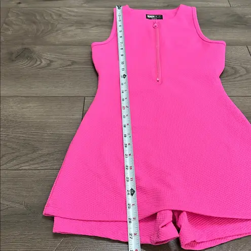 Beach Riot Olina Waffle Romper Mini Dress With Shorts Summer Strawberry Pink XS