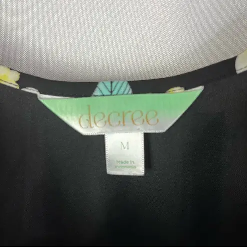 Decree Black Pastel Floral Cold Shoulder Romper M