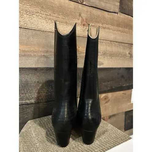 Andrew Geller Womens Andrew Gellar Sz 9 Black Rubber Knee High Waterproof Snow Rain Boots - Image 4