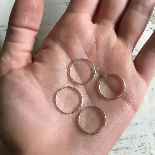 Handmade set of sterling silver midi rings