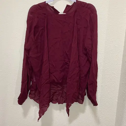 Habitual  maroon drapey layered blouse