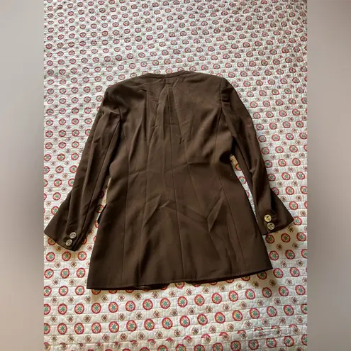 Valentino Garavani RARE Vintage 60s Valentino Miss V Brown Blazer Jacket Size 6 Zip Up