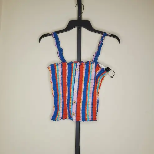 Liberty Love Multi Color Striped Accordion Crop