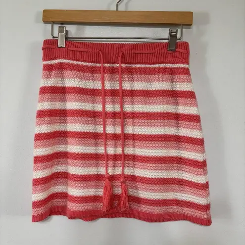 Steve Madden JR. Madden NYC Striped Coral and White Crochet Skirt Set M/L Pink Size undefined
