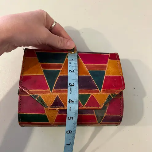 Vintage Patchwork Genuine Leather India Made Square Small Crossbody Bag Tan