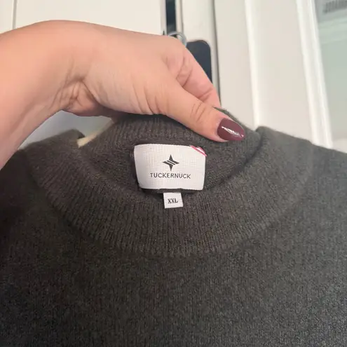 Tuckernuck Evergreen and Ivory Stripe Bonnie Sweater Button Sides Crewneck