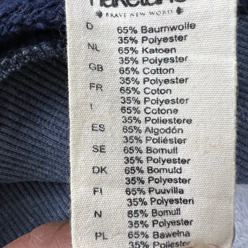 Naketano El Chapo Knows Hoodie Dress L Women Vintage Blue Cowl Neck Owl Logo