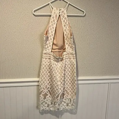 Lulus Lulu’s Steal a Kiss White Lace with Nude lining dress size small