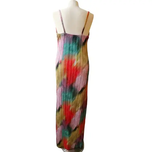 Pretty Little Thing  || Multi Printed Plisse Strappy Maxi Dress Sz 14