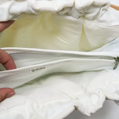 Krass&co Vintage 80s Fine Arts Bag White Floral Embroidered Purse