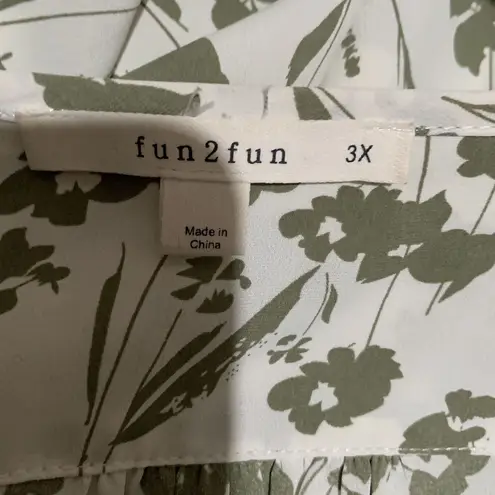 Stitch Fix Fun 2 Fun Womens Plus Size 3X Multicolor Floral Print Popover Blouse