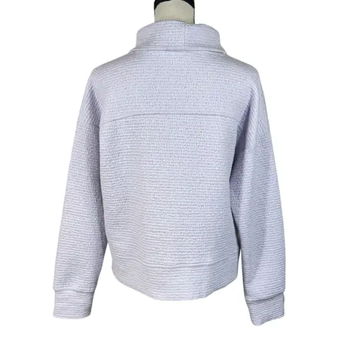 Calia Medium Lunar Jacquard Sweatshirt Funnel Neck Pullover Stretch Long Sleeves Purple