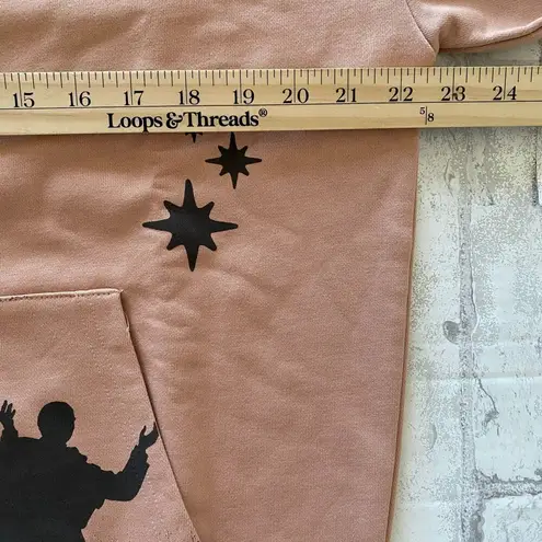 Homme Femme Pink Skeleton Hoodie Dusty Rose Full Zip Streetwear Graphic Zip Sz S