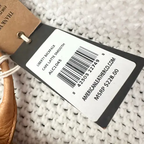 AMERICAN LEATHER CO. New Genuine Leather Liberty Backpack Cafe Latte NWT ALC1045 Tan