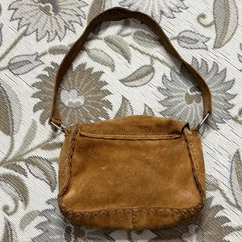 Brown Suede Shoulder Bag Purse Hobo Saddle Leather Studded Boho Western