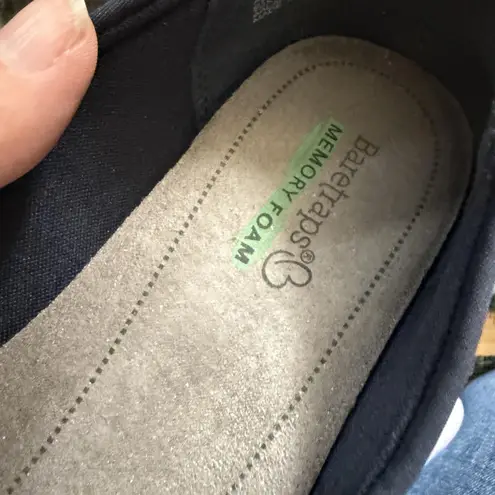 Baretraps Shoes Womens Size 7 Medium Navy Blue Memory Foam Flats Buckle Comfort